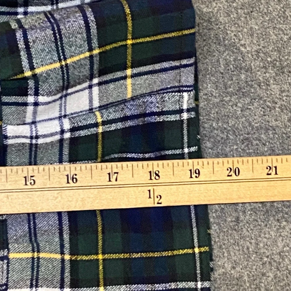 Girls Flannel Mom and Pop's Kids Midi Skirt 5 Green Plaid Heavyweight Tiered